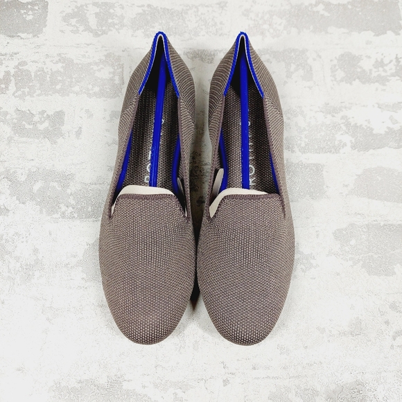 New Rothy's The Loafer Mocha Knit Round Toe Slip On Loafers T359